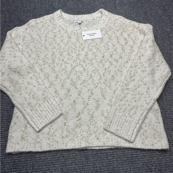 Calvin Klein Jeans Cream and Silver Knit Sweater - Picture 6 of 10